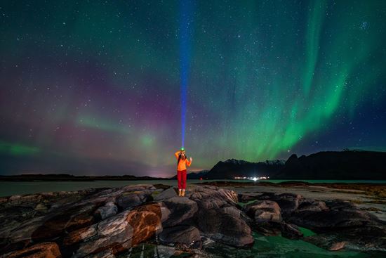 Nordlyset sett fra Svinøya Rorbuer